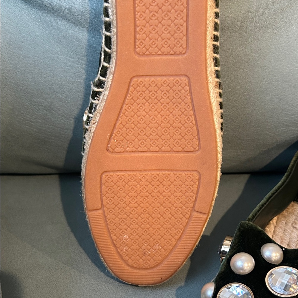 Tory Burch Vail Espadrille flats Size 7 1/2 retail $298 NWOT green suede - Picture 7 of 9